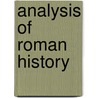 Analysis of Roman History by William C. Pearce