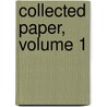 Collected Paper, Volume 1 door Theodor Lorenz