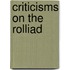 Criticisms on the Rolliad