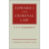 Edward I and Criminal Law door T.F.T. Plucknett