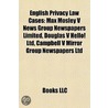 English Privacy Law Cases door Onbekend