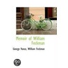 Memoir Of William Feckman by George Vance