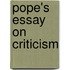 Pope's Essay on Criticism