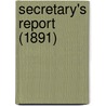 Secretary's Report (1891) door Kentucky Historical Society