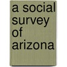 A Social Survey Of Arizona by Mary Kidder Rak