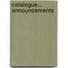 Catalogue... Announcements door Clemson Agricul