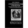 Conditions For Criticism C door Ian Small