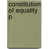 Constitution Of Equality P door Thomas Christiano