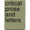 Critical Prose and Letters by Ossip Mandelstam