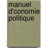 Manuel D'Conomie Politique door Hubert Brasseur