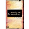 Memoirs And Correspondence by . Anonymous