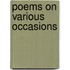 Poems on Various Occasions