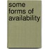 Some Forms Of Availability