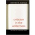 Criticism in the Wilderness