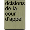 Dcisions de La Cour D'Appel door Québec