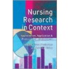 Nursing Research In Context door Onbekend