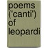 Poems ('Canti') of Leopardi