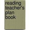 Reading Teacher's Plan Book by Marjorie Conrad