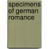 Specimens Of German Romance