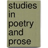 Studies in Poetry and Prose door A.B. Cleveland