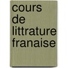 Cours de Littrature Franaise door Onbekend