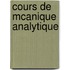 Cours de McAnique Analytique