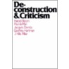 Deconstruction And Criticism by Professor Harold Bloom