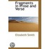 Fragments In Prose And Verse
