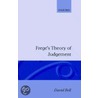 Freges Theory Of Judgement C by David V.J. Bell