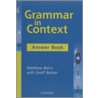 Grammar In Context Answer Bk door Matthew Berry