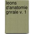 Leons D'Anatomie Gnrale V. 1