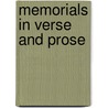 Memorials In Verse And Prose door Lewis Campbell