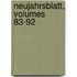 Neujahrsblatt, Volumes 83-92