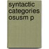 Syntactic Categories Osusm P