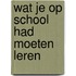 Wat je op school had moeten leren