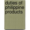 Duties of Philippine Products by United States. Congr
