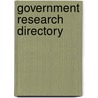Government Research Directory by Unknown