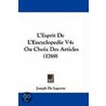 L'Esprit De L'Encyclopedie V4 door Joseph De Laporte