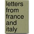 Letters From France And Italy