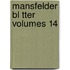 Mansfelder Bl Tter Volumes 14