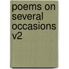Poems On Several Occasions V2 door Matthew Prior