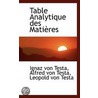 Table Analytique Des Matieres by Leopold von Testa