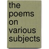 The Poems On Various Subjects by Thomas Warton