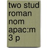 Two Stud Roman Nom Apac:m 3 P door D.R. Shackleton Bailey