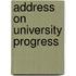 Address On University Progress