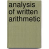 Analysis of Written Arithmetic by Stoddard A. Felter