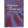 Definition in the Criminal Law door Andrew Halpin