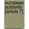 European Authority [Article 7] door Great Britain