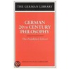 German 20th-Century Philosophy by T.W. Adorno