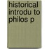 Historical Introdu To Philos P